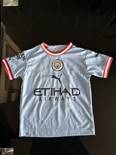 Kids Boys Puma Manchester City De Bruyne #17 Home Football Shirt Jersey Size 6