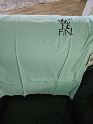What The Fin Fin and Tonic Light Green XL Graphic Fishing T-Shirt Men's
