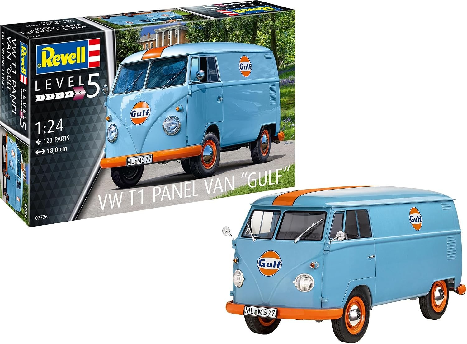 Revell Vw T1 Panel Van Gulf Model Kit 1:24 Size 1 - Image 9