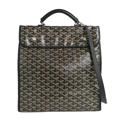 Goyard Saint Louis Backpack Calfskin Leather Black Handbag Women's #UDB447