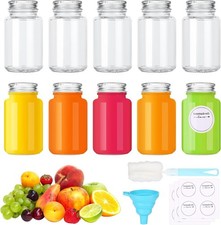 Small Glass Bottles With Lids Ginger Shot Label Shots 80ml 10 Pack Reusable