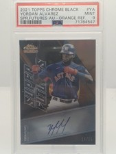 2021 Chrome Black Super Futures Orange Refractor 14/25 Yordan Alvarez Auto PSA 9