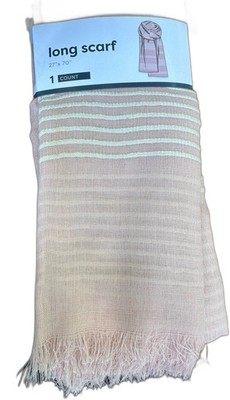 Target Women's 27''x70'' Light Pink Striped Scarf