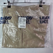 NWT Lands End Khaki Straight Leg Chinos Tan Wrinkle Resistant Pants Size 8