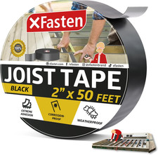 Joist Tape for Decking, 2" x 50' Butyl Waterproof Flashing Tape, Black Roof Seal