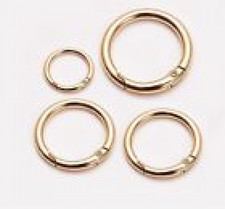 20 pcs Gold Round Spring Clasp Carabiner Key Chain Ring Buckle Hook Zinc Alloy
