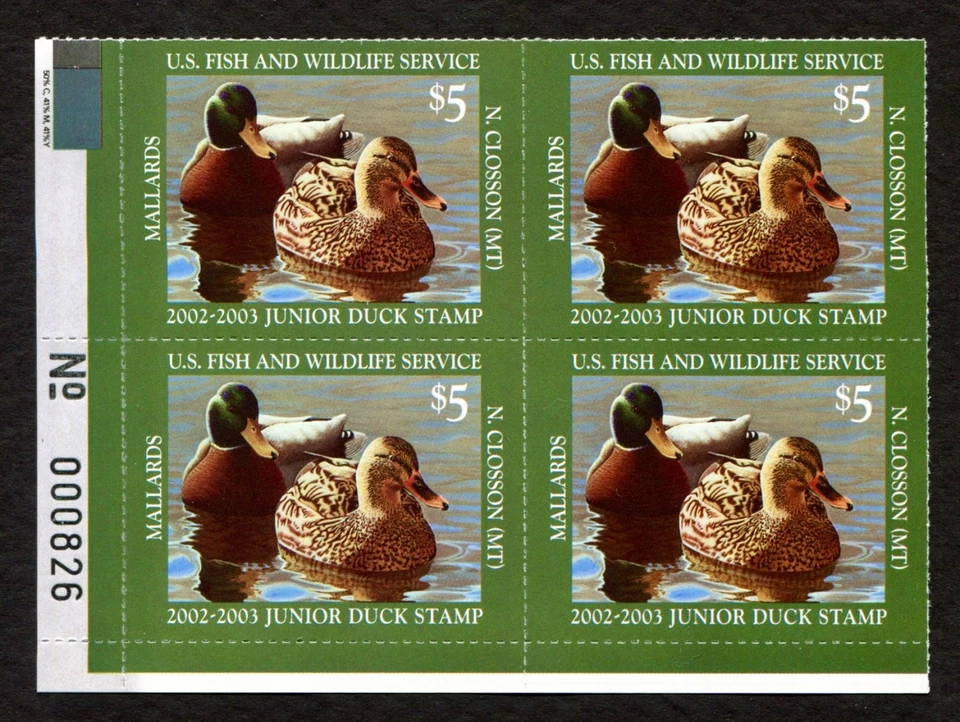 JDS10 VF/XF MNH 2002 Mallards Junior Duck Stamp Migratory Waterfowl - Image 2 of 3