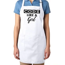 Code Like A Girl Apron Pockets Gifts for Girl Coders Software Computer Science