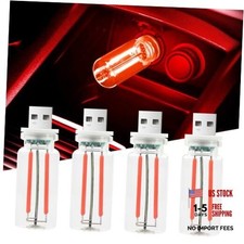 4Pcs Car USB Night Lights, Touch Control Car Interior Ambiance 4pcs-DS-red red