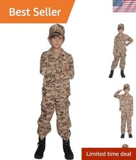 Military-Themed Costume for Kids - Soft Polyester Outfit for All Occasions
