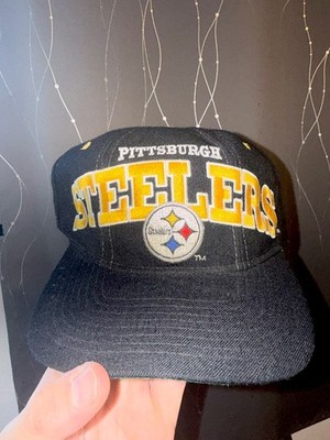 Vintage 90s Pittsburgh Steelers NFL Starter Natural Tri Power Wool Snapback Hat 