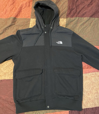 The North Face Men s Black Full Zip Hooded Fleece Jacket Big Pockets Size XL