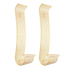 2er-Set Wandleuchter Kerzenhalter aus Metall – Elegant & dekorativ in Gold Farbe