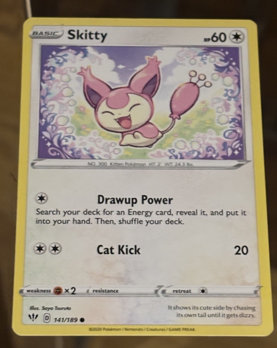 SWSH03: Darkness Ablaze Skitty #141/189 Common Pokemon Card