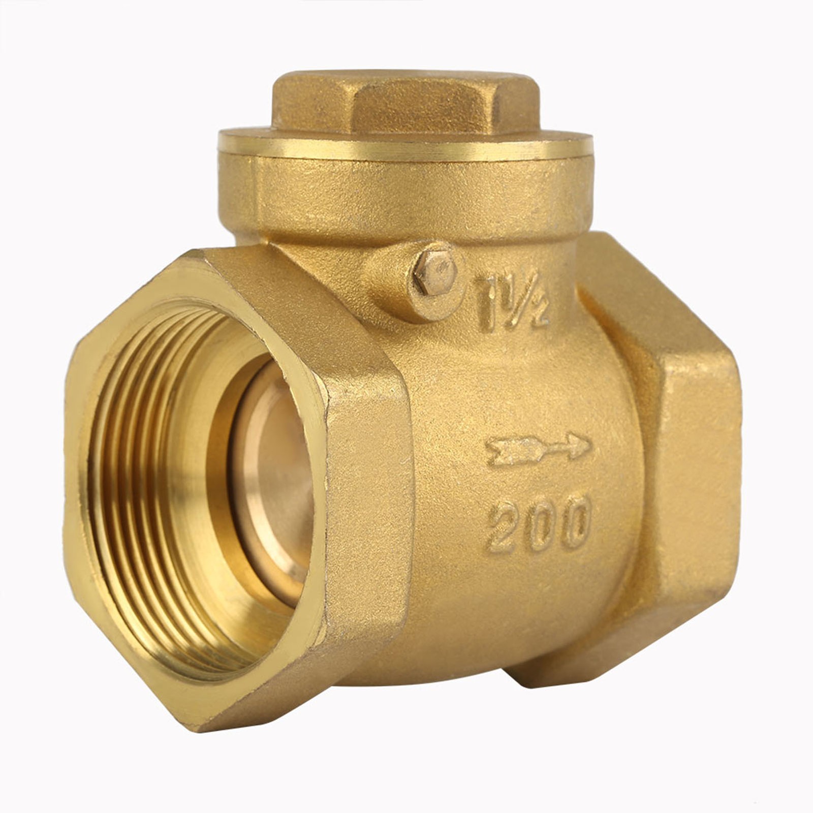 DN32 Female Thread Brass Swing Check Valve 232PSI KQLH Water Backflow Preventer