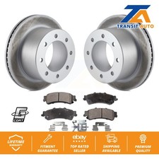 Coated Disc Brake Rotors And Semi-Metallic Pad Rear Kit For 2001 GMC Sierra 3500