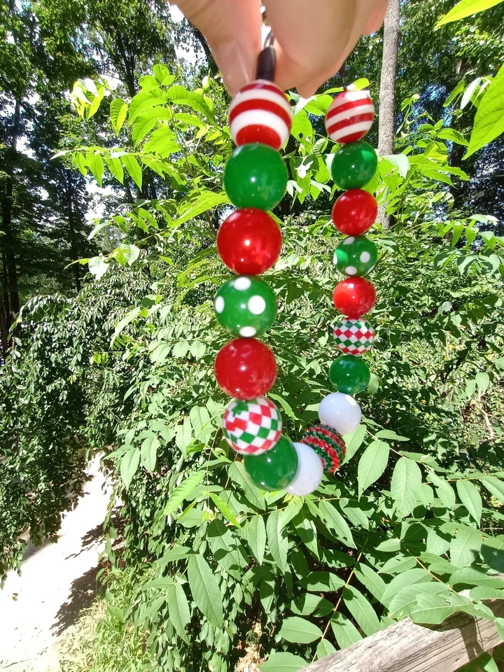 Grueso collar de Navidad para perro: rojo, verde y blanco joyas para mascotas navideñas Foto 4 de 4