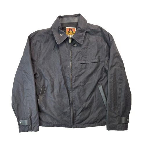 Kakadu Traders Australia Oilskin Waxed Black Detroit Style Jacket Mens Small S video thumbnail