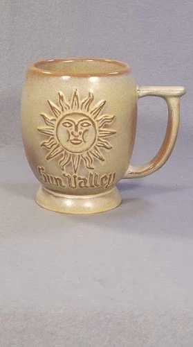 Frankoma Coffee Mug Sun Valley Tan Desert Sand Or Gold Tan Ceramic Sapulpa Clay