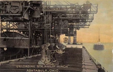 Ashtabula Ohio Unloading Str. Philip Minch, Fraying/Damage Along One Edge PC U12