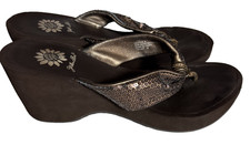 Women's Yellow Box Sandals Brown With Jeweled Straps Size 6.5