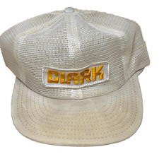 Vintage Clark Trucker Hat Cap Full Mesh Made In USA 80s Patch Patch White Tools