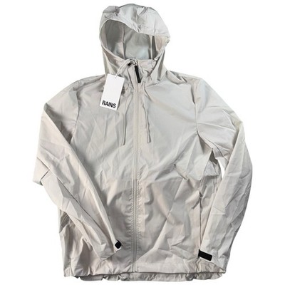 Rains Mito Lightweight Breathable Jacket In Matrix Cream Small Hooded RRP £139