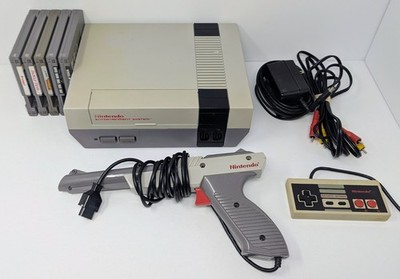 Nintendo NES Console Bundle w/ 5 Games - Super Mario, Duck Hunt, Zapper, & More!