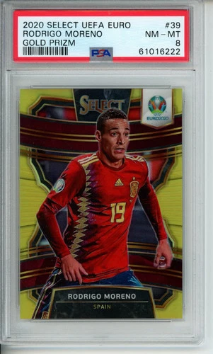 2020-21 Panini Select UEFA Euro Rodrigo Moreno #39 Gold Prizm 05/10 PSA 8 Spain