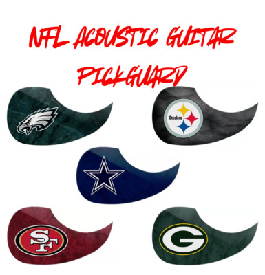 NFL Acoustic Pick Guard Woodrow Guitar by The Sports Vault Chiefs Cowboys 49ers