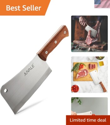 Stainless Steel 8-Inch Meat Cleaver with Wooden Handle - Chef's Essential
