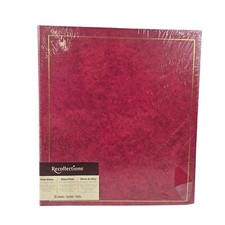 Recollections Photo Album Magnetic Pages 3 Ring Binding Red Gold Trim 50 Sheets