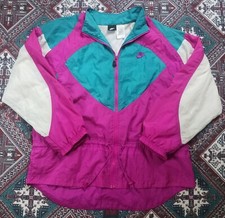 Vintage 90s Nike Windbreaker Zip-Up Size Large Pink Teal Sportswear