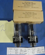 (2) NOS Hytron JAN CHY 6SN7GT, mil, black plates, Date Matched  (TESTED W/ TV7)