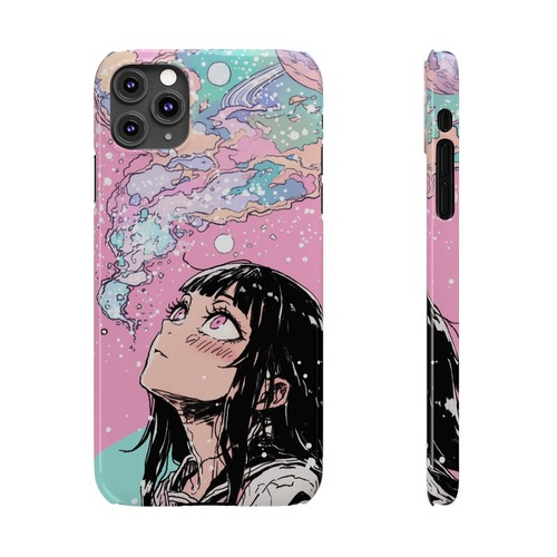 Anime Stargazing Phone Case, Slim Space iPhone Cover, Kawaii Manga Cute Girl - Picture 41 of 49
