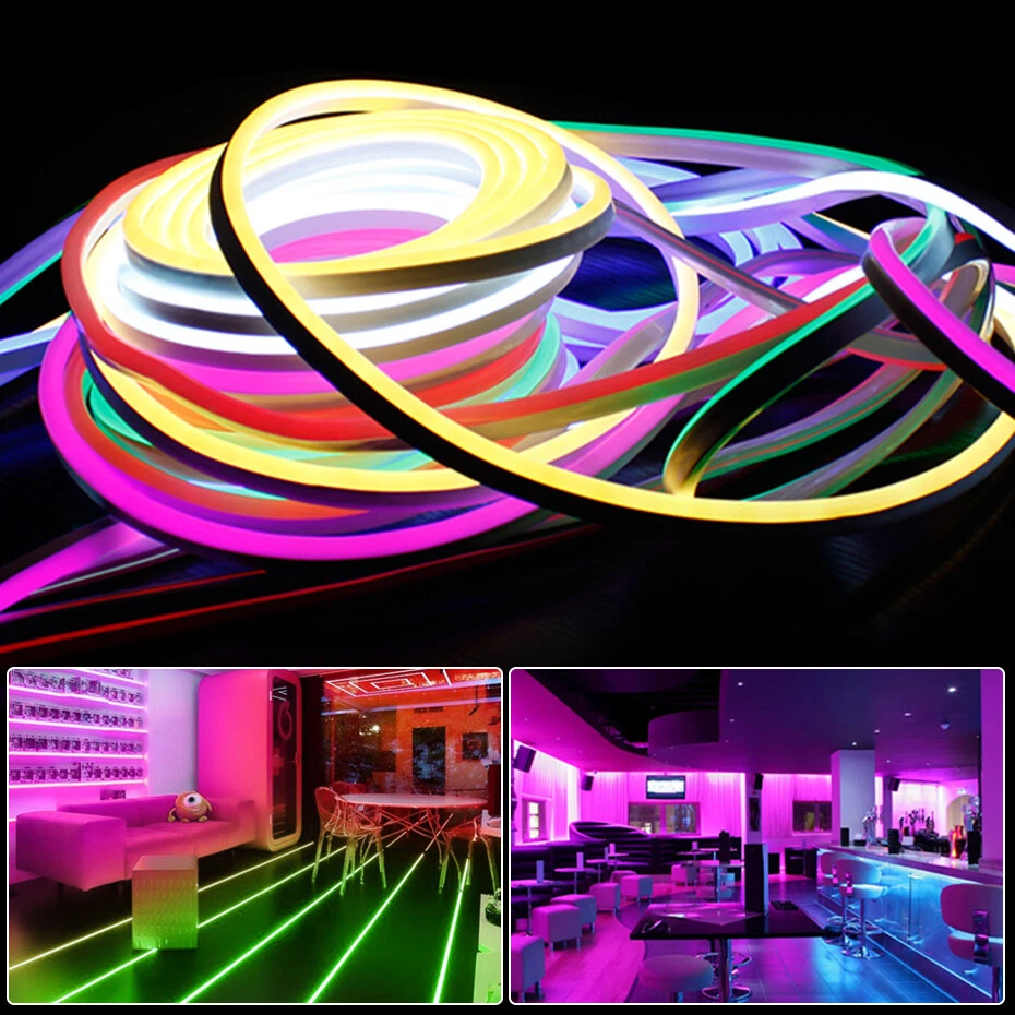 65ft 110V 220V LED Neon Rope Light Strip Waterproof Commercial Building Decor