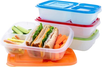 Bentgo Easyboxes - Original Stackable Lunch 3-Compartment, Set of 4, Classic 