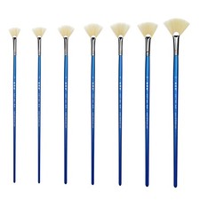 XDT 606 Fan Art Brush Set 7Pc 0 2 4 6 8 10 12 Hog Acrylic Oil Watercolor