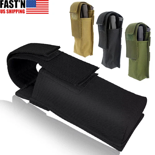 Tactical Molle Flashlight Holder Belt Holster Flashlight Pouch Torch Carry Case