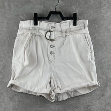 Free People Cindy Utility Shorts White Paperbag Belted Size 8