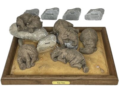 Winks Thinks HERD Elephant Display Base & 5 Figures Martha Carey Noon Midday etc