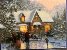 Thomas Kinkade 1000 PC Jigsaw Puzzle SKATER'S POND Sealed 1999 Ceaco Inc