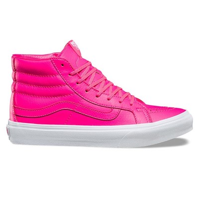 vans sk8 hi skate shoe neon pink mono
