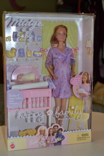 Boneca Barbie Grávida Midge Baby Família Feliz Vintage Top em