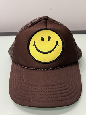 Aviator Nation Smiley Vintage Trucker Hat Mesh Brown Classic  display picture 2