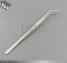 12" Curved Tweezers  Herp Feeding Tool  Snake Reptile Stainless Steel