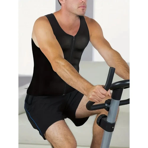Men Neoprene Sauna Sweat Vest Body Shaper Waist Trainer Fat Burner Thermo Corset - Picture 9 of 24