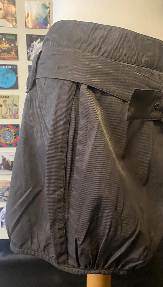 Vintage 90's Y2K Cop copine mini skirt brown/ grey metallic bubble hem belt - Image 4 of 4