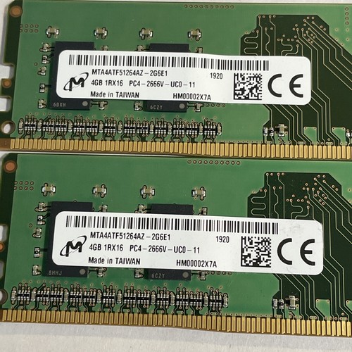 2 Barrettes RAM Crucial DDR4 4GB (total 8GB) - UDIMM - Occasion