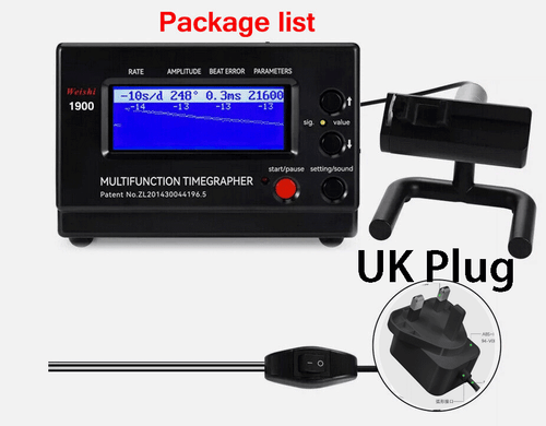 Weishi No.1900 Timegrapher Uhrentester für mechanische Uhren UK Stecker - Bild 8 von 8